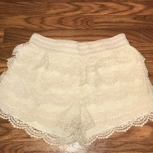 Lace cream colored shorts- super cute!